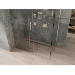 Mexen Omega Zuhanykabin Toló ajtóval    150 x 80 cm,  átlátszó üveg, króm - 825-150-080-01-0 Toló ajtós