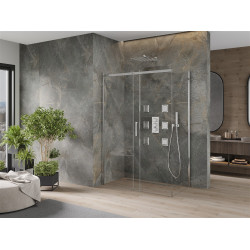 Mexen Omega Zuhanykabin Toló ajtóval    150 x 80 cm,  átlátszó üveg, króm - 825-150-080-01-0 Toló ajtós