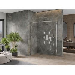 Mexen Omega Zuhanykabin Toló ajtóval    150 x 80 cm,  átlátszó üveg, króm - 825-150-080-01-0 Toló ajtós Toló ajtós 406594 Mexen