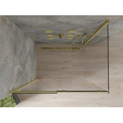 Mexen Omega Zuhanykabin Toló ajtóval    100 x 80 cm,  átlátszó üveg, arany  - 825-100-080-50-0 Toló ajtós