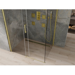 Mexen Omega Zuhanykabin Toló ajtóval    100 x 80 cm,  átlátszó üveg, arany  - 825-100-080-50-0 Toló ajtós