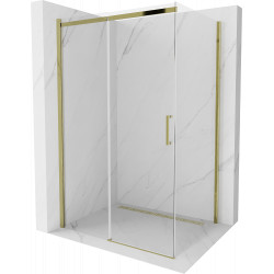 Mexen Omega Zuhanykabin Toló ajtóval    100 x 80 cm,  átlátszó üveg, arany  - 825-100-080-50-0 Toló ajtós Toló ajtós 406594 Mexen