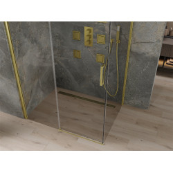 Mexen Omega Zuhanykabin Toló ajtóval    100 x 80 cm,  átlátszó üveg, arany  - 825-100-080-50-0 Toló ajtós