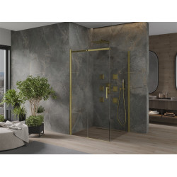 Mexen Omega Zuhanykabin Toló ajtóval    100 x 100 cm,  átlátszó üveg, arany  - 825-100-100-50-0 Toló ajtós Toló ajtós 406594 Mexen