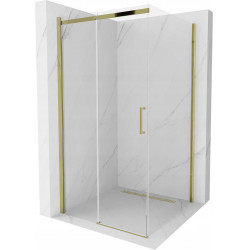 Mexen Omega Zuhanykabin Toló ajtóval    100 x 100 cm,  átlátszó üveg, arany  - 825-100-100-50-0 Toló ajtós Toló ajtós 406594 Mexen