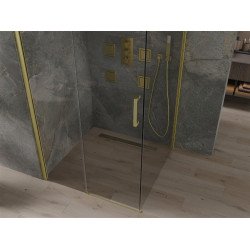 Mexen Omega Zuhanykabin Toló ajtóval    100 x 100 cm,  átlátszó üveg, arany  - 825-100-100-50-0 Toló ajtós