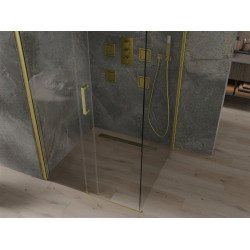 Mexen Omega Zuhanykabin Toló ajtóval    100 x 100 cm,  átlátszó üveg, arany  - 825-100-100-50-0 Toló ajtós