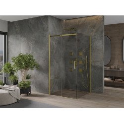 Mexen Omega Zuhanykabin Toló ajtóval    100 x 100 cm,  átlátszó üveg, arany  - 825-100-100-50-0 Toló ajtós Toló ajtós 406594 Mexen