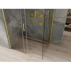 Mexen Omega Zuhanykabin Toló ajtóval    120 x 70 cm,  átlátszó üveg, arany  - 825-120-070-50-0 Toló ajtós