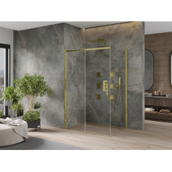 Mexen Omega Zuhanykabin Toló ajtóval    120 x 100 cm,  átlátszó üveg, arany  - 825-120-100-50-0 Toló ajtós