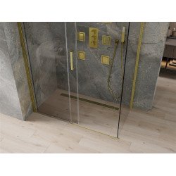 Mexen Omega Zuhanykabin Toló ajtóval    130 x 70 cm,  átlátszó üveg, arany  - 825-130-070-50-0 Toló ajtós