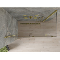 Mexen Omega Zuhanykabin Toló ajtóval    140 x 70 cm,  átlátszó üveg, arany  - 825-140-070-50-0 Toló ajtós