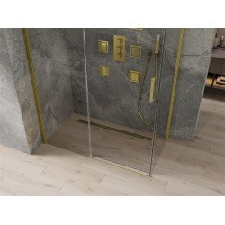 Mexen Omega Zuhanykabin Toló ajtóval    140 x 70 cm,  átlátszó üveg, arany  - 825-140-070-50-0 Toló ajtós