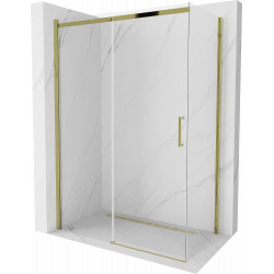 Mexen Omega Zuhanykabin Toló ajtóval    140 x 80 cm,  átlátszó üveg, arany  - 825-140-080-50-0 Toló ajtós Toló ajtós 406594 Mexen