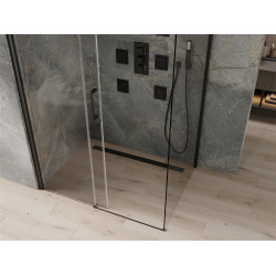 Mexen Omega Zuhanykabin Toló ajtóval    100 x 70 cm,  átlátszó üveg,  fekete  - 825-100-070-70-0 Toló ajtós