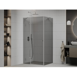 Mexen Roma Zuhanykabin nyíló ajtóval   80 x 120 cm, grafit, króm - 854-080-120-01-40 Nyiló ajtós