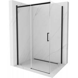 Mexen Omega Zuhanykabin Toló ajtóval    100 x 80 cm,  átlátszó üveg,  fekete  - 825-100-080-70-0 Toló ajtós Toló ajtós 406594 Mexen