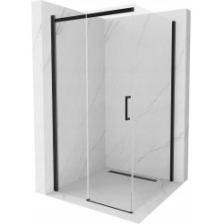 Mexen Omega Zuhanykabin Toló ajtóval    100 x 100 cm,  átlátszó üveg,  fekete  - 825-100-100-70-0 Toló ajtós Toló ajtós 406594 Mexen
