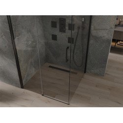 Mexen Omega Zuhanykabin Toló ajtóval    100 x 100 cm,  átlátszó üveg,  fekete  - 825-100-100-70-0 Toló ajtós