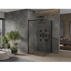 Mexen Omega Zuhanykabin Toló ajtóval    100 x 100 cm,  átlátszó üveg,  fekete  - 825-100-100-70-0 Toló ajtós Toló ajtós 406594 Mexen