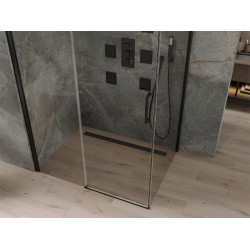 Mexen Omega Zuhanykabin Toló ajtóval    110 x 70 cm,  átlátszó üveg,  fekete  - 825-110-070-70-0 Toló ajtós