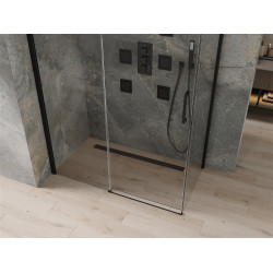 Mexen Omega Zuhanykabin Toló ajtóval    140 x 80 cm,  átlátszó üveg,  fekete  - 825-140-080-70-0 Toló ajtós