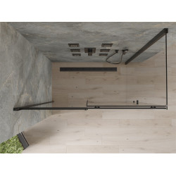 Mexen Omega Zuhanykabin Toló ajtóval    140 x 80 cm,  átlátszó üveg,  fekete  - 825-140-080-70-0 Toló ajtós