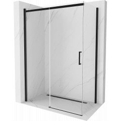 Mexen Omega Zuhanykabin Toló ajtóval    140 x 80 cm,  átlátszó üveg,  fekete  - 825-140-080-70-0 Toló ajtós Toló ajtós 406594 Mexen