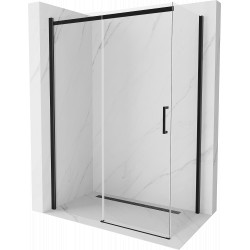 Mexen Omega Zuhanykabin Toló ajtóval    150 x 80 cm,  átlátszó üveg,  fekete  - 825-150-080-70-0 Toló ajtós Toló ajtós 406594 Mexen
