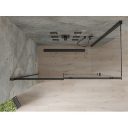 Mexen Omega Zuhanykabin Toló ajtóval    160 x 80 cm,  átlátszó üveg,  fekete  - 825-160-080-70-0 Toló ajtós