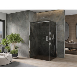 Mexen Omega Zuhanykabin Toló ajtóval    100 x 80 cm, grafit, króm - 825-100-080-01-4 Toló ajtós Toló ajtós 406594 Mexen
