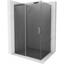 Mexen Omega Zuhanykabin Toló ajtóval    100 x 80 cm, grafit, króm - 825-100-080-01-4 Toló ajtós Toló ajtós 406594 Mexen