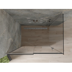 Mexen Omega Zuhanykabin Toló ajtóval    100 x 80 cm, grafit, króm - 825-100-080-01-4 Toló ajtós