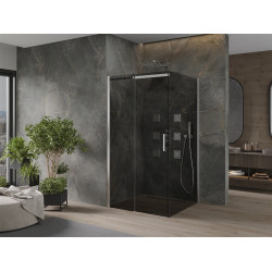 Mexen Omega Zuhanykabin Toló ajtóval    100 x 100 cm, grafit, króm - 825-100-100-01-4 Toló ajtós Toló ajtós 406594 Mexen