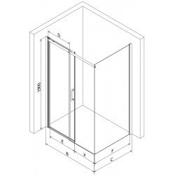 Mexen Omega Zuhanykabin Toló ajtóval    100 x 100 cm, grafit, króm - 825-100-100-01-4 Toló ajtós