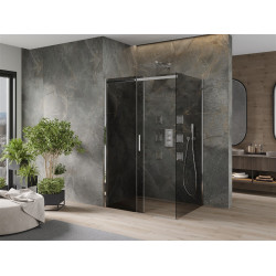 Mexen Omega Zuhanykabin Toló ajtóval    130 x 100 cm, grafit, króm - 825-130-100-01-4 Toló ajtós