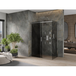 Mexen Omega Zuhanykabin Toló ajtóval    140 x 80 cm, grafit, króm - 825-140-080-01-4 Toló ajtós