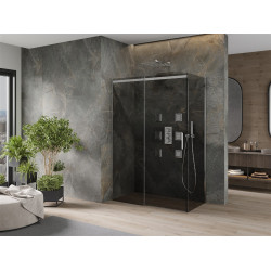 Mexen Omega Zuhanykabin Toló ajtóval    140 x 80 cm, grafit, króm - 825-140-080-01-4 Toló ajtós Toló ajtós 406594 Mexen