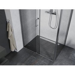Mexen Apia Zuhanykabin Toló ajtóval    100 x 70 cm,  átlátszó üveg, króm - 840-100-070-01-0 Toló ajtós