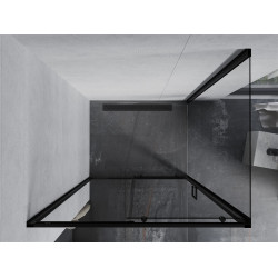 Mexen Apia Zuhanykabin Toló ajtóval    90 x 80 cm,  átlátszó üveg,  fekete  - 840-090-080-70-0 Toló ajtós