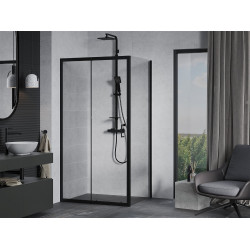 Mexen Apia Zuhanykabin Toló ajtóval    90 x 100 cm,  átlátszó üveg,  fekete  - 840-090-100-70-0 Toló ajtós Toló ajtós 406594 Mexen
