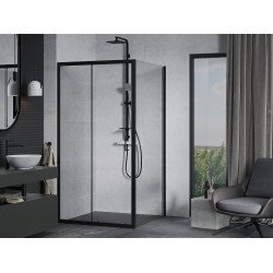 Mexen Apia Zuhanykabin Toló ajtóval    100 x 100 cm,  átlátszó üveg,  fekete  - 840-100-100-70-0 Toló ajtós Toló ajtós 406594 Mexen