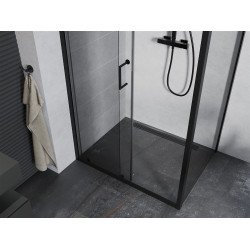 Mexen Apia Zuhanykabin Toló ajtóval    105 x 80 cm,  átlátszó üveg,  fekete  - 840-105-080-70-0 Toló ajtós
