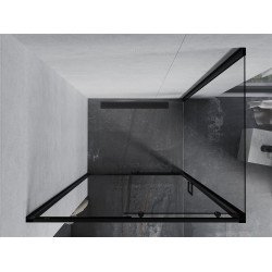Mexen Apia Zuhanykabin Toló ajtóval    110 x 70 cm,  átlátszó üveg,  fekete  - 840-110-070-70-0 Toló ajtós