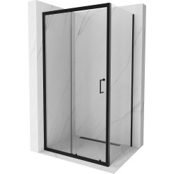 Mexen Apia Zuhanykabin Toló ajtóval    140 x 90 cm,  átlátszó üveg,  fekete  - 840-140-090-70-0 Toló ajtós Toló ajtós 406594 Mexen