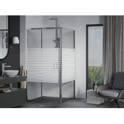 Mexen Apia Zuhanykabin Toló ajtóval    90 x 90 cm,  intim  , króm - 840-090-090-01-2 Toló ajtós Toló ajtós 406594 Mexen