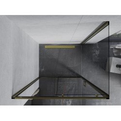 Mexen Apia Zuhanykabin Toló ajtóval    90 x 80 cm,  átlátszó üveg, arany  - 840-090-080-50-0 Toló ajtós