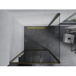 Mexen Apia Zuhanykabin Toló ajtóval    90 x 90 cm,  átlátszó üveg, arany  - 840-090-090-50-0 Toló ajtós
