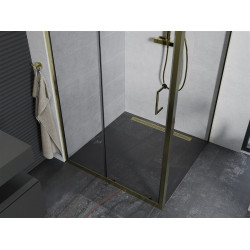 Mexen Apia Zuhanykabin Toló ajtóval    90 x 90 cm,  átlátszó üveg, arany  - 840-090-090-50-0 Toló ajtós