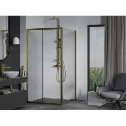 Mexen Apia Zuhanykabin Toló ajtóval    90 x 90 cm,  átlátszó üveg, arany  - 840-090-090-50-0 Toló ajtós Toló ajtós 406594 Mexen